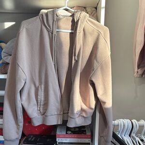Garage Taupe Zip-Up Hoodie